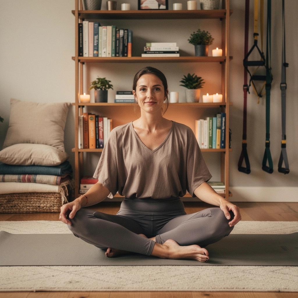 Persona realizando una postura de yoga con un enfoque en la alineación y la apertura de la parte superior del cuerpo.